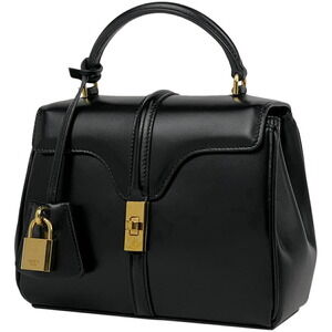 Celine Seize Handbag Shoulder Bag Leather Black